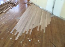 Weave-in repair of red oak flooring