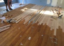 Weave-in repair of red oak flooring