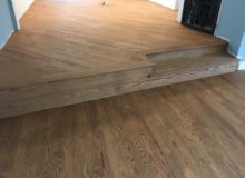 Stained and sealed red oak flooring