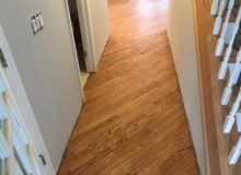 Stained and sealed red oak flooring