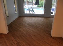 Stained and sealed red oak flooring