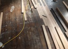 Weave-in repair of old Red Oak flooring