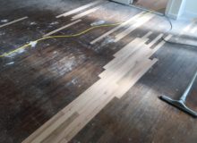 Weave-in repair of old Red Oak flooring