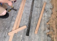 Weave-in repair of old Red Oak flooring