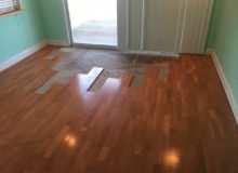 Weave-in repair of water damaged white oak flooring