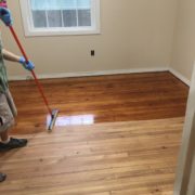 Applying Bona finish to old heart pine wood floors
