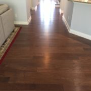 Installed Pergo handscraped hickory flooring