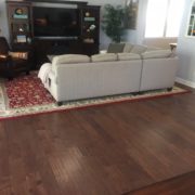 Installed Pergo handscraped hickory flooring