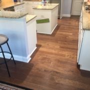 Installed Pergo handscraped hickory flooring