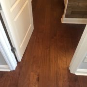 Installed Pergo handscraped hickory flooring