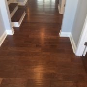 Installed Pergo handscraped hickory flooring