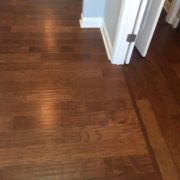 Installed Pergo handscraped hickory flooring