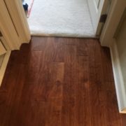 Installed handscraped prefinished birch wood flooring