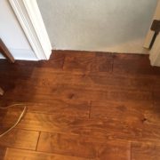 Installed handscraped prefinished birch wood flooring