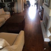 Installed handscraped prefinished birch wood flooring