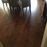 Installed handscraped prefinished birch wood flooring