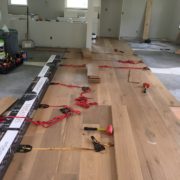 Installing white oak flooring with flooring straps