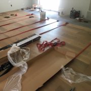 Installing white oak flooring with flooring straps