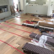 Installing white oak flooring with flooring straps