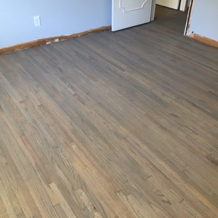 Old Red Oak Plank Floors Refinished with Grey Stain - Ortega