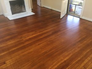 Refinished old heart pine wood floors