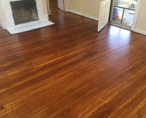 Refinished old heart pine wood floors