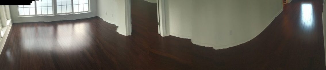 Brazilian Chestnut flooring installed - wide view