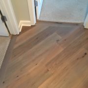 French/German White Oak flooring installed diagonally