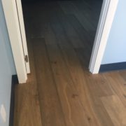 Wide white oak flooring installed