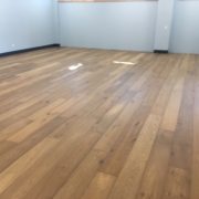 Wide white oak flooring installed