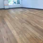 Wide white oak flooring installed