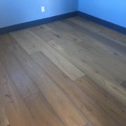 Wide white oak flooring installed