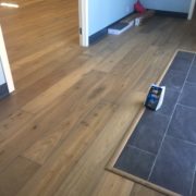 Wide white oak flooring installed