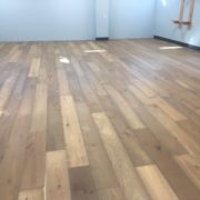 Wide white oak flooring installed