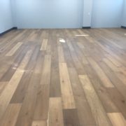 Wide white oak flooring installed