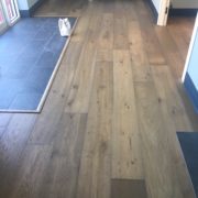 Wide white oak flooring installed