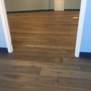 Wide white oak flooring installed