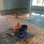 Leveling the concrete slab floor