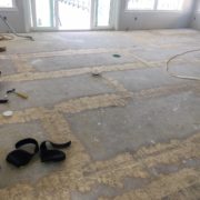 Leveling plywood subfloor