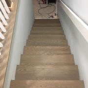 Match stained stair treads installed