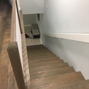 Match stained stair treads installed