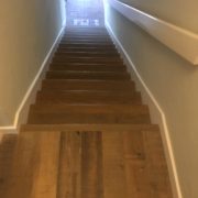 Match stained stair treads installed