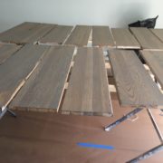 Match staining stair treads