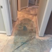 Concrete slab floor after tile removed