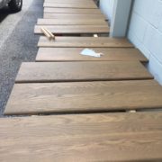 Staining and finishing stair treads