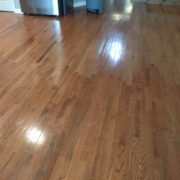 Installed solid Red Oak flooring with weave in