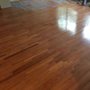 Installed solid Red Oak flooring with weave in