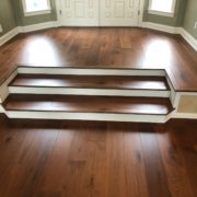 American Walnut flooring installed and new foyer steps