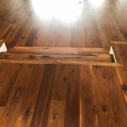 American Walnut flooring installed and new foyer steps