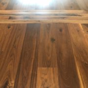 American Walnut flooring installed and new foyer steps